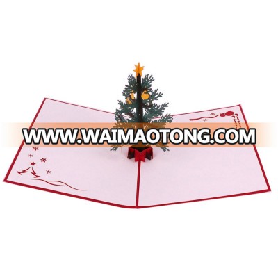 2019 Popular Christmas Laser Cut Pop Up Greeting Card With Music