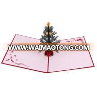 2019 Popular Christmas Laser Cut Pop Up Greeting Card With Music