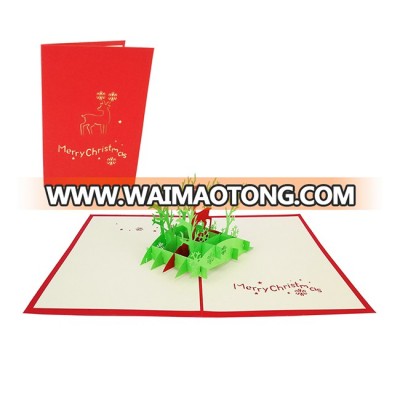 2019 Custom 3D Pop Up Greeting Card Christmas Greeting