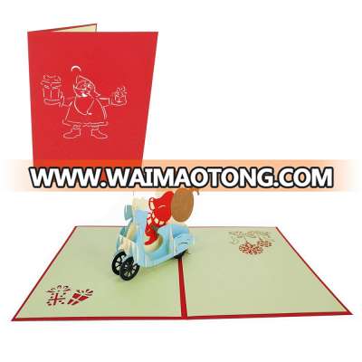 Cute Christmas Gift 3D Pop Up Laser Cut Greeting Cards