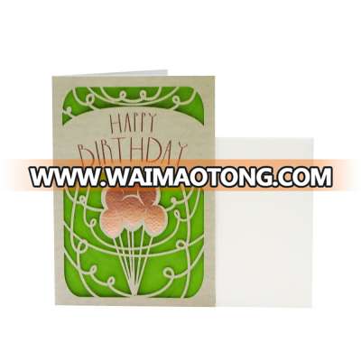 Hot Sale Birthday Invitation Laser Cut Greeting Card With Envelope