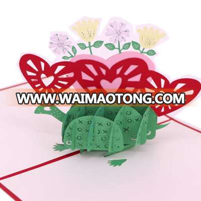 Customize Laser Cut Greeting Card Turtle Animal Card