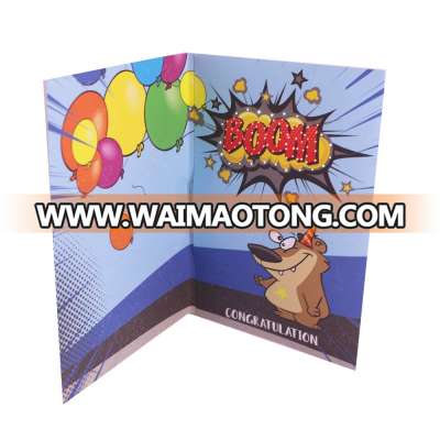 Paper Craft Carton Design Fiber Music Birthday Greeting Card