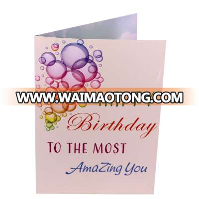 Custom Blowing-out LED Light Happy Birthday Music Greeting Card