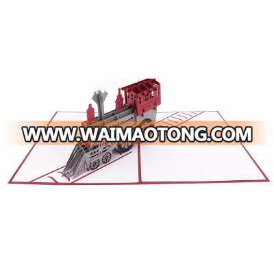 Personalized 3D Pop Up Greeting Card Pop Up Card Railway Engine