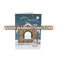 Shining LED Merry Christmas Music Greeting Card with Fiber