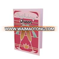 Promotional Hot Foil Laser Cut Birthday Greeting Card