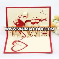 Ywbeyond Handicraft Laser cutting 3D Pop UP Greeting Card LOVE Valentines Day and Wedding Invitation Card