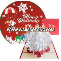 Ywbeyond  christmas gift decoration Christmas Snowflakes 3D Pop Up Greeting Cards With Envelope Laser Cut Post Card