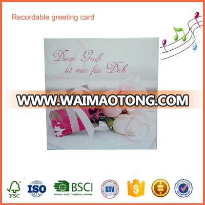 Best selling handmade decoration recordable blank greeting card